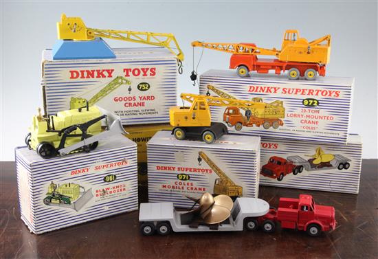 Five boxed Dinky Supertoy models and a boxed Britains Howitzer